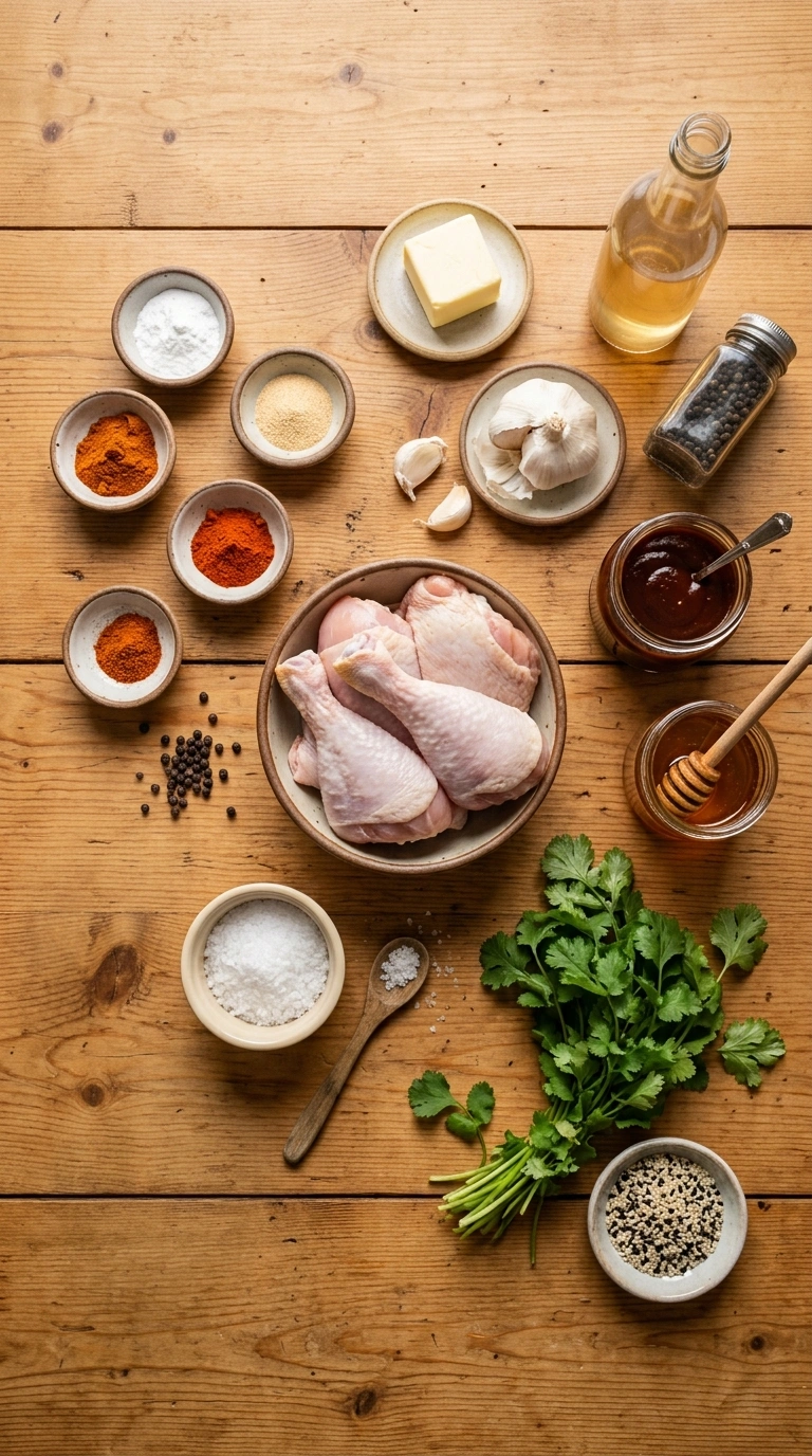 Ingredients for crispy game day BBQ wings