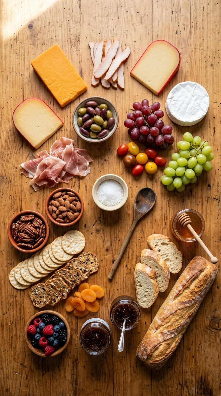 Ingredients for stunning game day cheese board